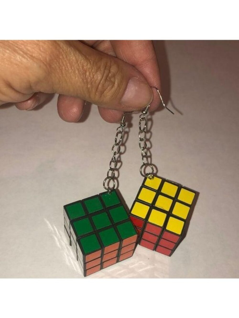 NWT Rubiks Cube Pierced Earrings Dangle Lightweight